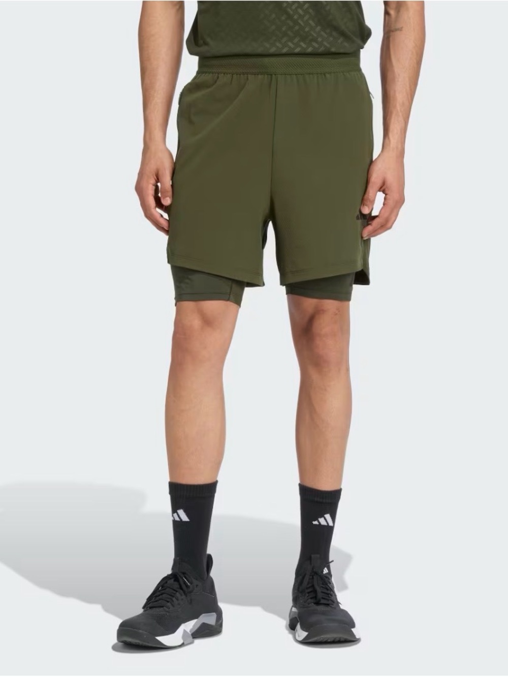 Adidas Power 2 in 1 Primelift Shorts Men's JV9708 Olive
